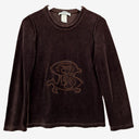 Second-Hand - Sonia Rykiel Chocolate Velour Raw Seam Top Size S - SwapUp