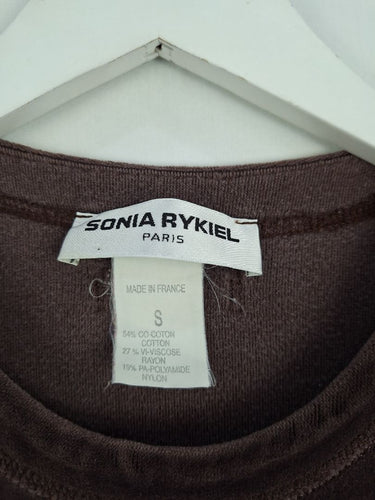 Second-Hand - Sonia Rykiel Chocolate Velour Raw Seam Top Size S - SwapUp