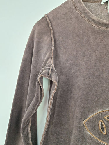 Second-Hand - Sonia Rykiel Chocolate Velour Raw Seam Top Size S - SwapUp