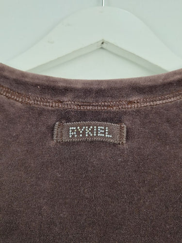 Second-Hand - Sonia Rykiel Chocolate Velour Raw Seam Top Size S - SwapUp