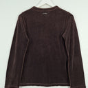 Second-Hand - Sonia Rykiel Chocolate Velour Raw Seam Top Size S - SwapUp
