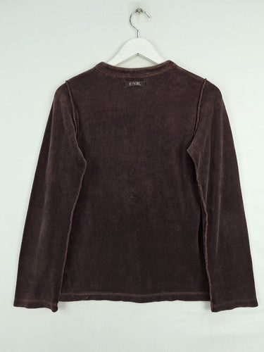 Second-Hand - Sonia Rykiel Chocolate Velour Raw Seam Top Size S - SwapUp