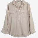 Second-Hand - Witchery Breezy Pearl Button Up Shirt Size 8 - SwapUp