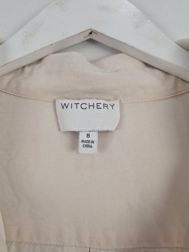 Second-Hand - Witchery Breezy Pearl Button Up Shirt Size 8 - SwapUp