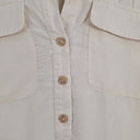Second-Hand - Witchery Breezy Pearl Button Up Shirt Size 8 - SwapUp