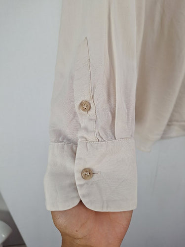 Second-Hand - Witchery Breezy Pearl Button Up Shirt Size 8 - SwapUp