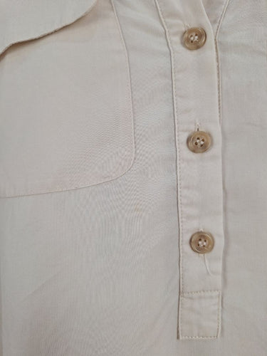 Second-Hand - Witchery Breezy Pearl Button Up Shirt Size 8 - SwapUp