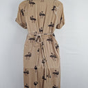 Second-Hand - Cooper Beige Crushed Velvet Flamingo Dress Size 6 - SwapUp