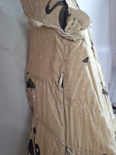 Second-Hand - Cooper Beige Crushed Velvet Flamingo Dress Size 6 - SwapUp