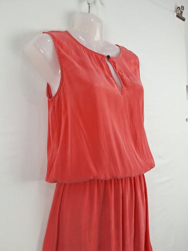 Second-Hand - Skin & Threads Flamingo Pink Silk Everyday Dress Size S - SwapUp