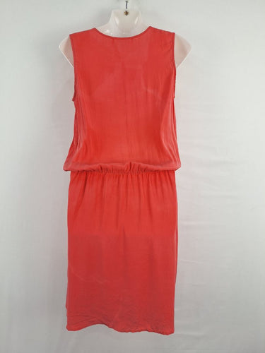 Second-Hand - Skin & Threads Flamingo Pink Silk Everyday Dress Size S - SwapUp
