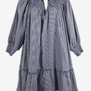 Second-Hand - Kinney Blue Micro Gingham Babydoll Dress Size M - SwapUp