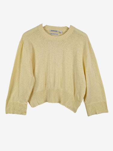 Country Road Butter Yellow Linen Blend Knit Top Size M