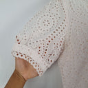 Second-Hand - Y.A.S Faint Apricot Broderie Anglaise Mini Dress Size M - SwapUp