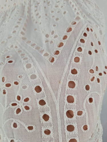 Second-Hand - Y.A.S Faint Apricot Broderie Anglaise Mini Dress Size M - SwapUp
