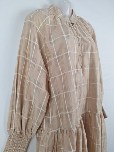 Second-Hand - Zoe Kratzmann Cashew Drop Waist Check Mini Dress Size M - SwapUp