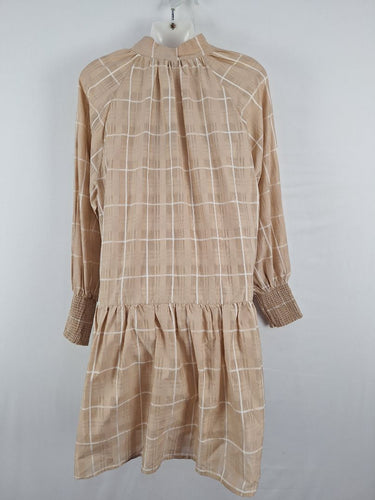 Second-Hand - Zoe Kratzmann Cashew Drop Waist Check Mini Dress Size M - SwapUp