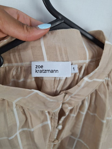 Second-Hand - Zoe Kratzmann Cashew Drop Waist Check Mini Dress Size M - SwapUp