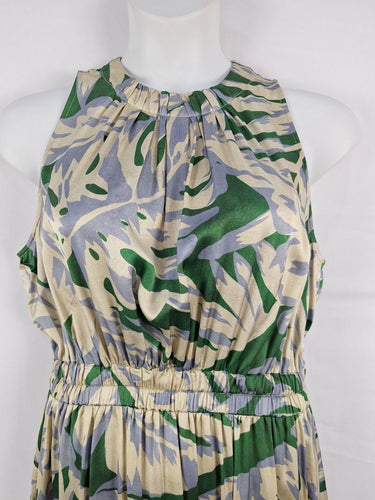 Second-Hand - POL Satin Leafy High Neck Vacation Dress Size 12 - SwapUp