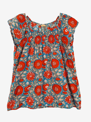 Karma East Cotton Poppy Wide Neck Top Size L