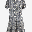 Second-Hand - M&S Blue Reptile Collared Mini Dress Size 10 - SwapUp