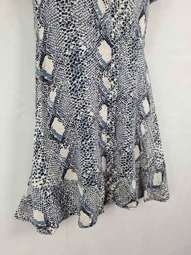 Second-Hand - M&S Blue Reptile Collared Mini Dress Size 10 - SwapUp