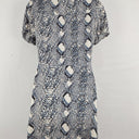 Second-Hand - M&S Blue Reptile Collared Mini Dress Size 10 - SwapUp