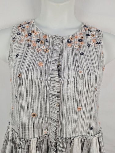 Second-Hand - irabira Embroidered Floral Stripe Spring Dress Size M - SwapUp