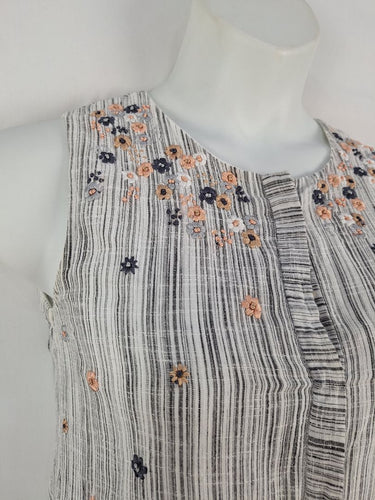Second-Hand - irabira Embroidered Floral Stripe Spring Dress Size M - SwapUp