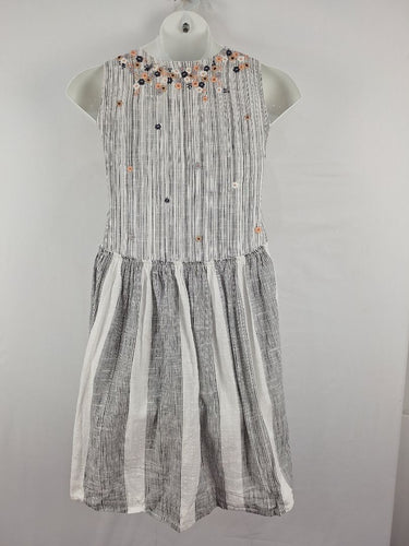 Second-Hand - irabira Embroidered Floral Stripe Spring Dress Size M - SwapUp