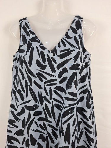 Second-Hand - Witchery Dusk Blue Brushstroke Maxi Dress Size 6 - SwapUp
