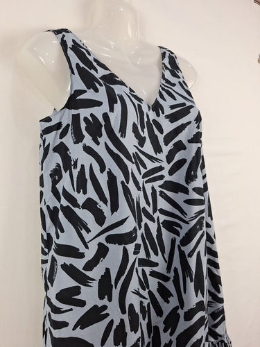 Second-Hand - Witchery Dusk Blue Brushstroke Maxi Dress Size 6 - SwapUp