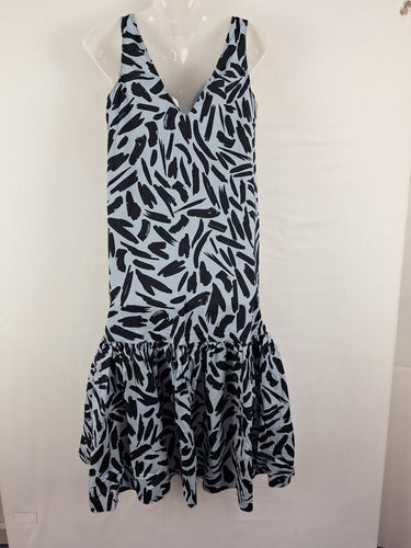 Second-Hand - Witchery Dusk Blue Brushstroke Maxi Dress Size 6 - SwapUp