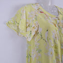 Second-Hand - Kachel Lemon Rose Petal Sleeve Mini Dress Size 10 - SwapUp