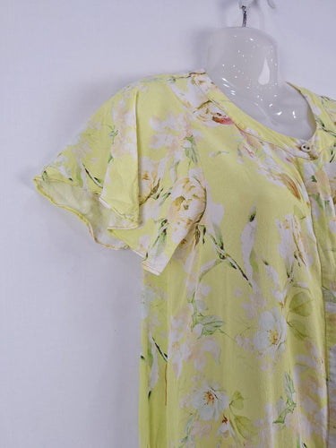 Second-Hand - Kachel Lemon Rose Petal Sleeve Mini Dress Size 10 - SwapUp