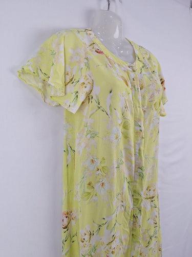 Second-Hand - Kachel Lemon Rose Petal Sleeve Mini Dress Size 10 - SwapUp