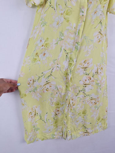 Second-Hand - Kachel Lemon Rose Petal Sleeve Mini Dress Size 10 - SwapUp