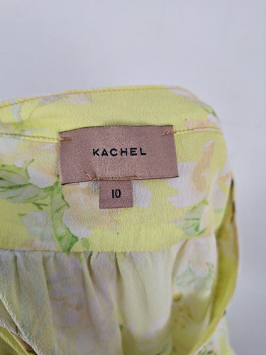 Second-Hand - Kachel Lemon Rose Petal Sleeve Mini Dress Size 10 - SwapUp