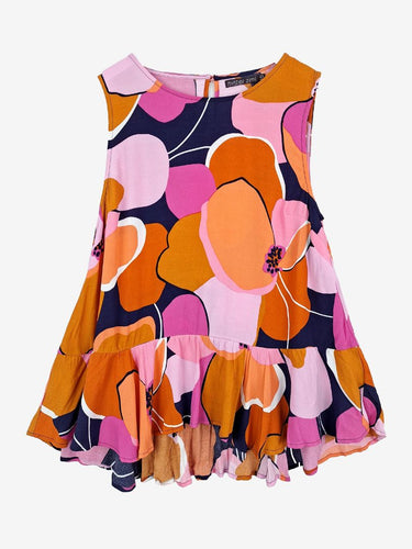 Mister Zimi Purple Tones Ruffle Tank Top Size 10