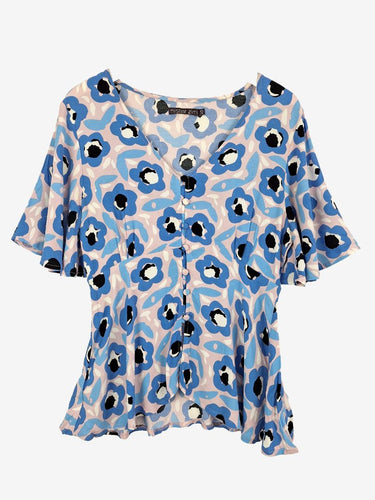 Mister Zimi Flutter Sleeve Light Floral Top Size 10