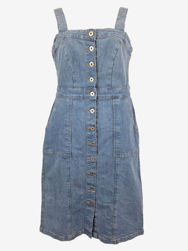 Outland Denim Light Wash Pinafore Dress Size L