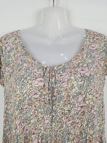 Second-Hand - Auguste Pastel Tiered Flutter Sleeve Dress Size 6 - SwapUp