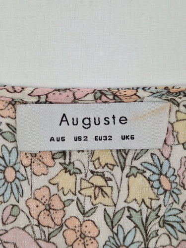 Second-Hand - Auguste Pastel Tiered Flutter Sleeve Dress Size 6 - SwapUp