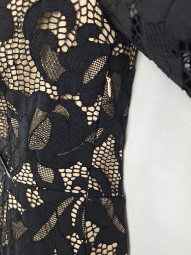 Second-Hand - Shilla Cocktail Lacey Overlay Stretch Mini Dress Size L - SwapUp