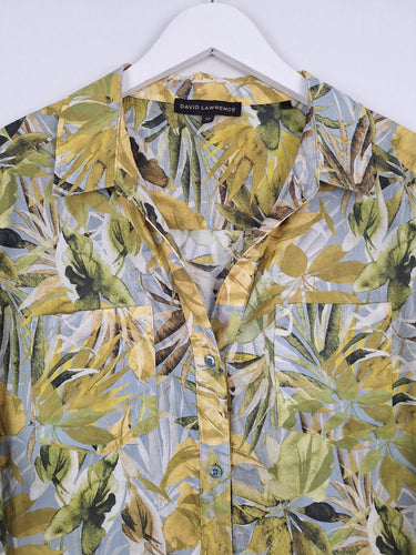 Second-Hand - David Lawrence Breezy Leafy Floral Cotton Shirt Size 12 - SwapUp