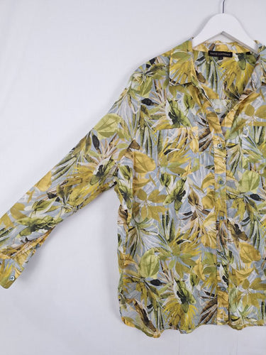 Second-Hand - David Lawrence Breezy Leafy Floral Cotton Shirt Size 12 - SwapUp