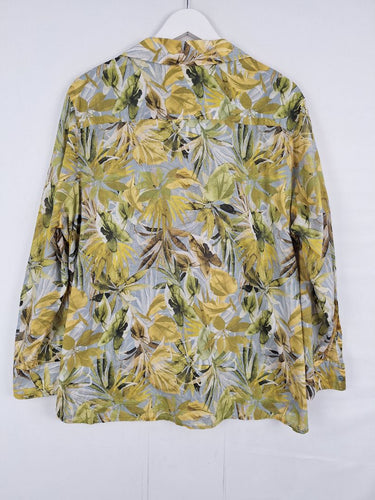 Second-Hand - David Lawrence Breezy Leafy Floral Cotton Shirt Size 12 - SwapUp