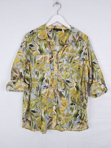 Second-Hand - David Lawrence Breezy Leafy Floral Cotton Shirt Size 12 - SwapUp