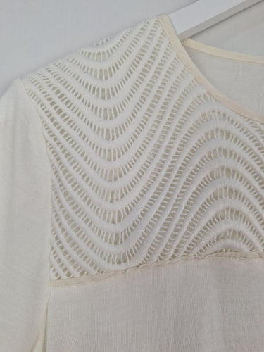 Second-Hand - Marcs Stretch Wavy Lace Panel Top Size S - SwapUp