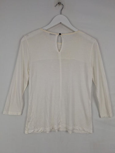 Second-Hand - Marcs Stretch Wavy Lace Panel Top Size S - SwapUp